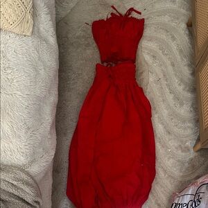 Free People Strapless Red Dress